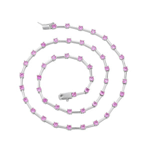 Chocker Delicada com Zircônias Rosa