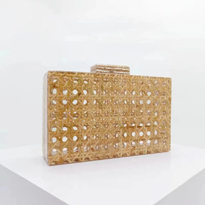 Bolsa Clutch de Acrílico Palhinha