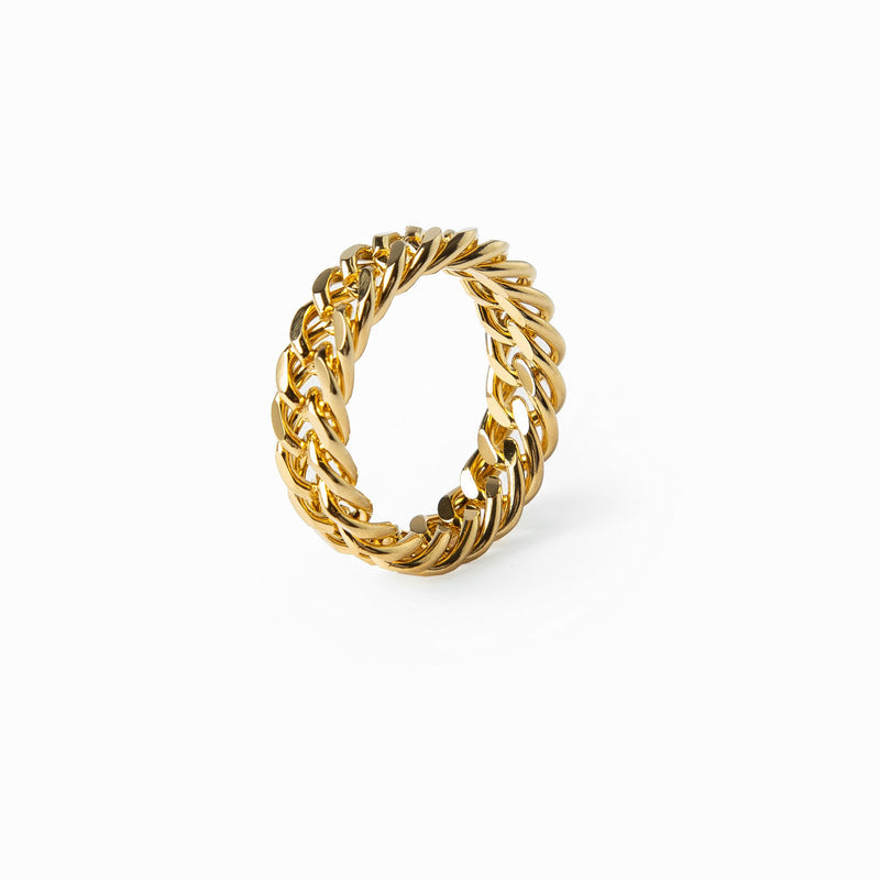 Anillo Corriente Baño en Oro de 18k