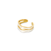 Anillo Abstracto Ajustable Baño en Oro de 18k