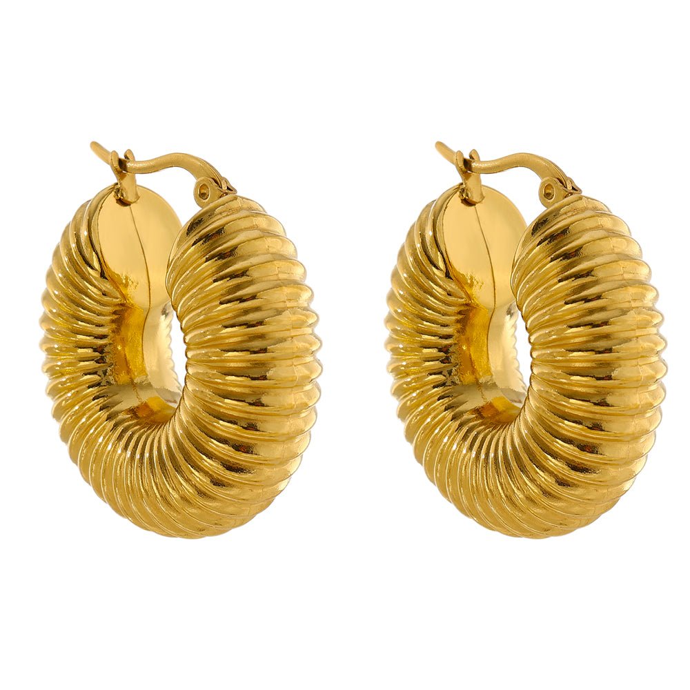 Pendientes de Argolla Bold Ziza Baño en Oro de 18k