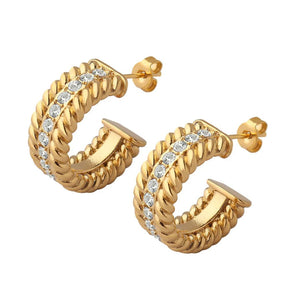 Pendientes de Argolla Date Baño en Oro de 18k