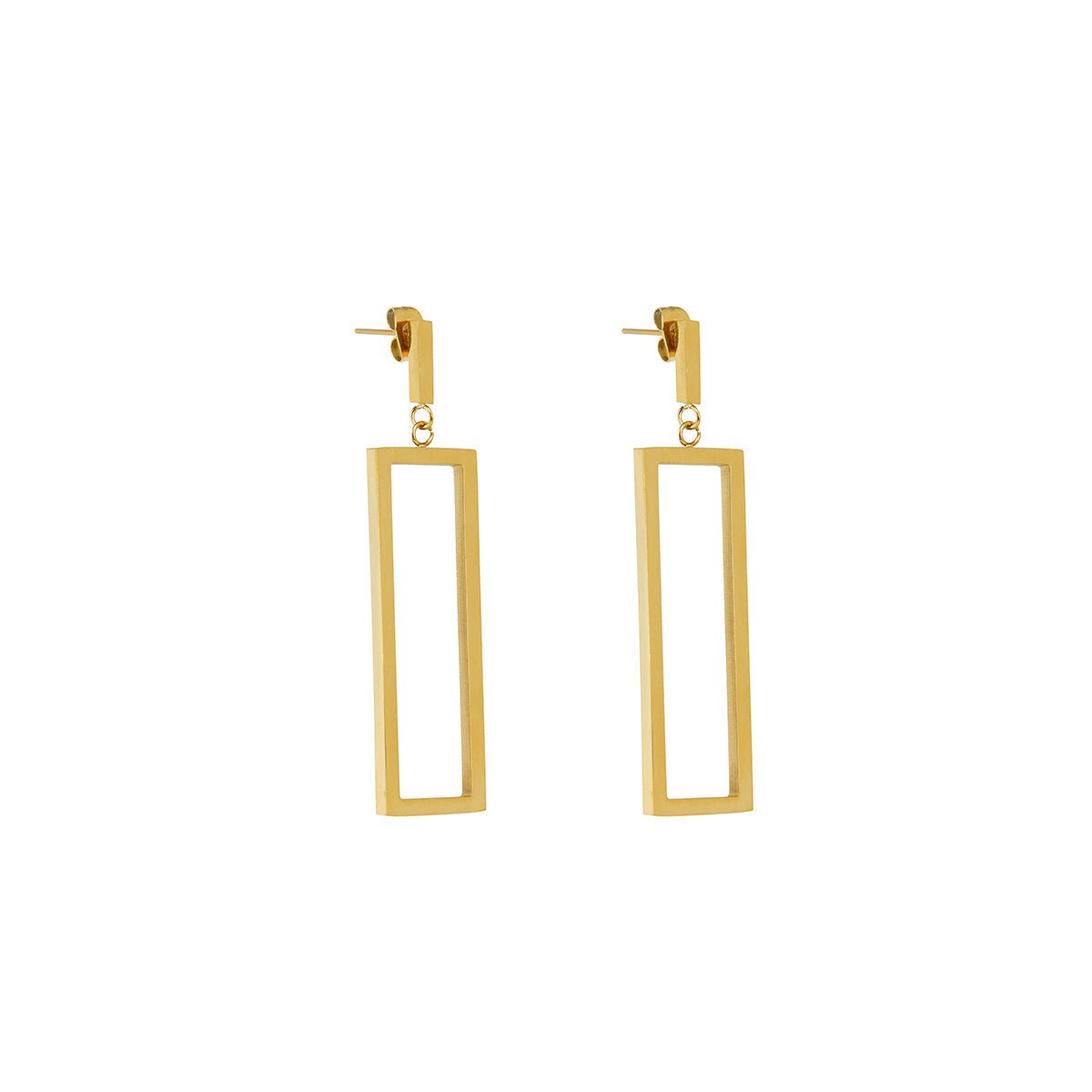 Pendientes Diana Rectangulares Baño en Oro de 18k