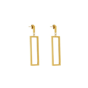 Pendientes Diana Rectangulares Baño en Oro de 18k