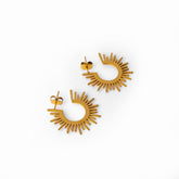 Pendientes de Argolla Spike Baño en Oro de 18k