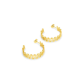 Pendientes ZigZag Baño en Oro de 18k